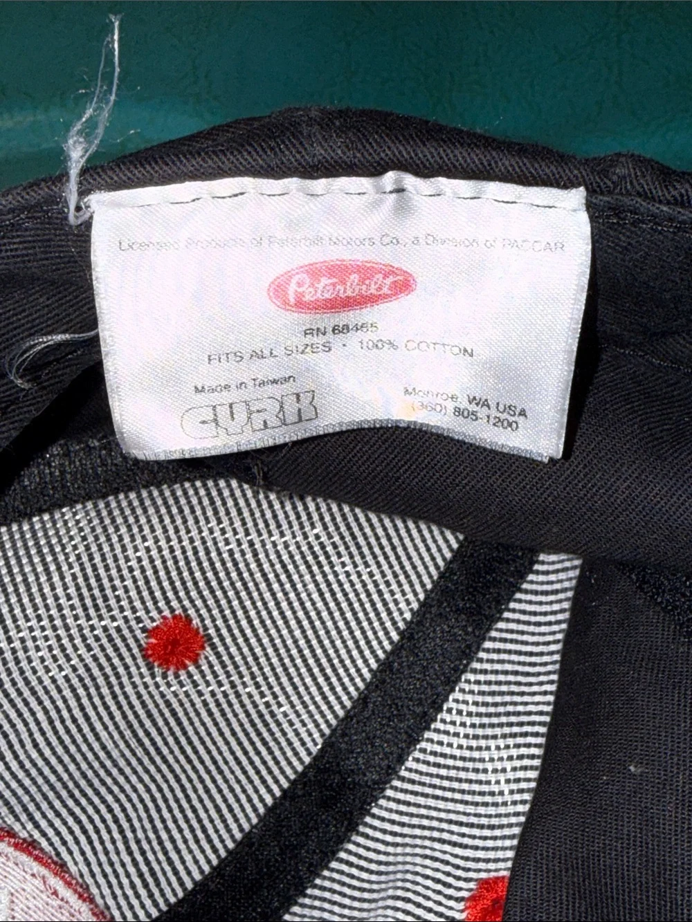 Peterbilt red and black trucker cap hat adjustable back
